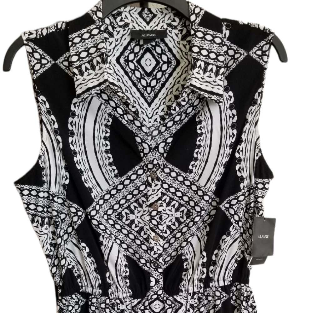 Alfani Sleeveless B&W Dress